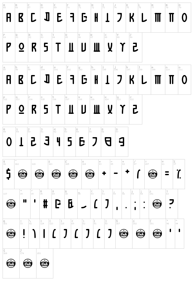Apple Korea font map